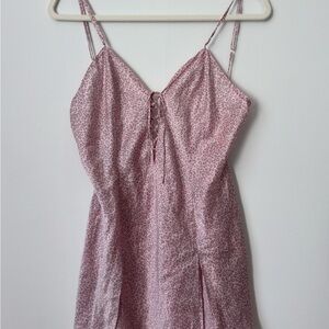 Elegant Pink Leopard Print Chemise
